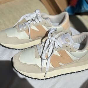 New Balance Women's Tan and Cream Sneakers